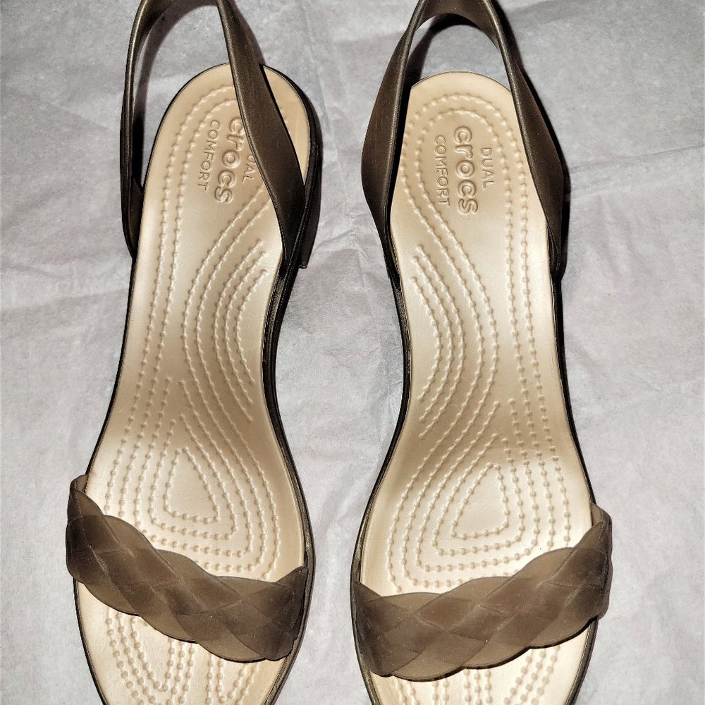 CROCS Block Heel Sling-Back Sandals - 7